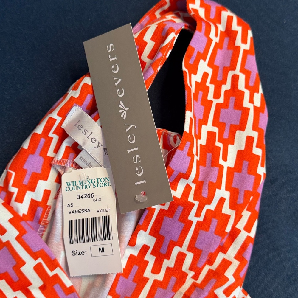 Lesley Evers Orange and Purple Patterned Dress - Picture 5 of 5
